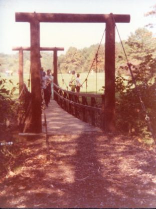 Firestone suspension bridge, 1979