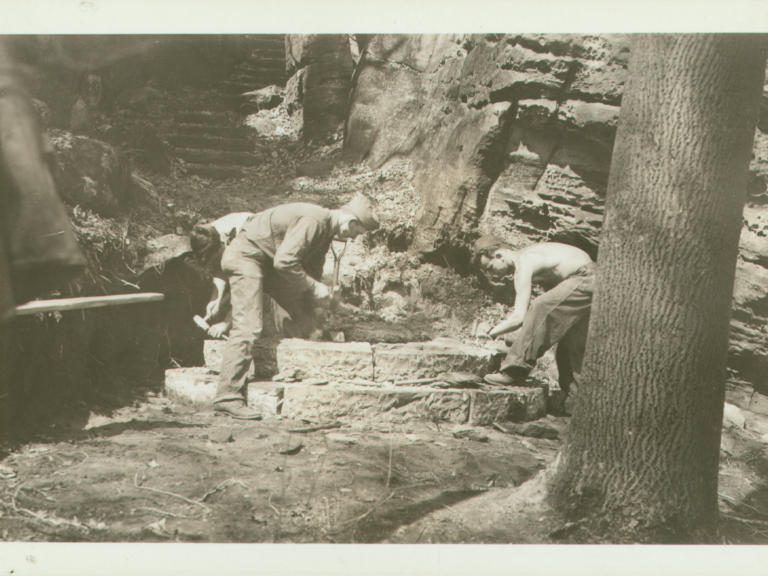 CCC installs steps at Ice Box Cave, 1934