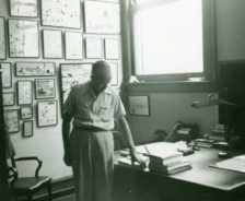 Harold Wagner stands in his office within the courthouse, 1956