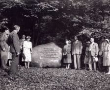 The Brushwood boulder is dedicated alongside Dorothy Brush (left), 1942