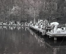rowds enjoy the annual Trout Derby at Little Turtle Pond, 1992