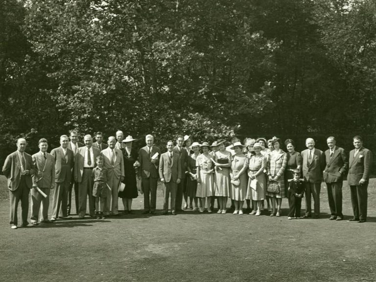 A photo of the deed ceremony for Firestone Metro Park, 1941