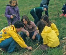 Girl Scouts plant trees at Hampton Hills Metro Park, 1976